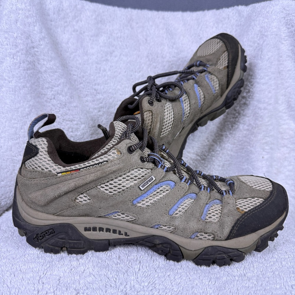 Merell Moab Hiking Trail Shoes Women's Sz 10 Dusty Olive Waterproof  Vibram